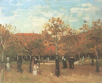 Vincent Van Gogh The Bois de Boulogne with People Walking (nn04) oil painting picture